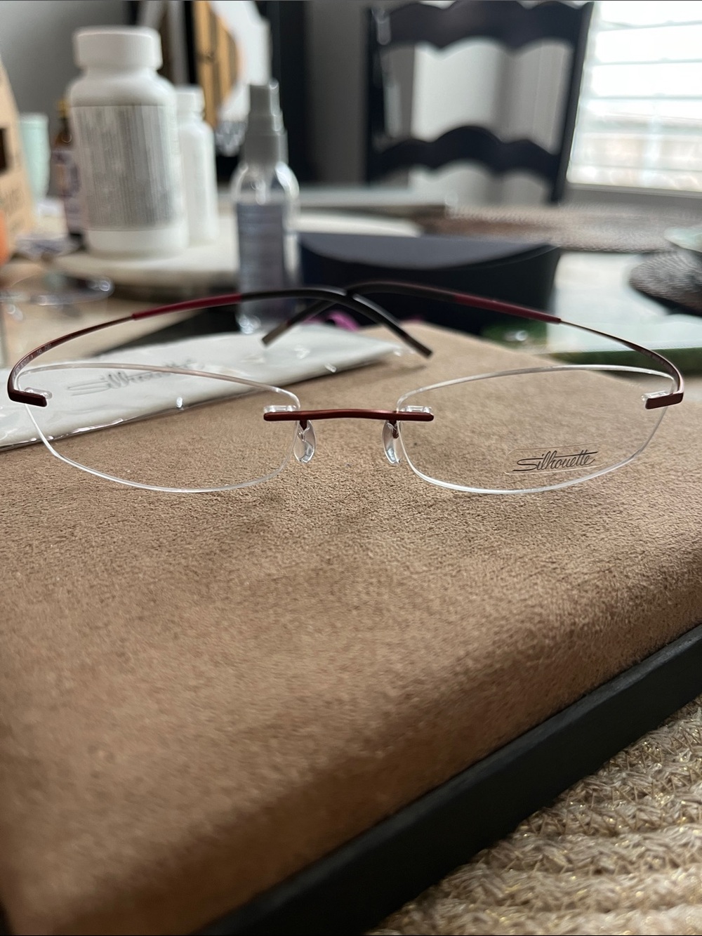 Silhouette titanium wrap 4248 52/17/145 Rimless Glasses in rust new